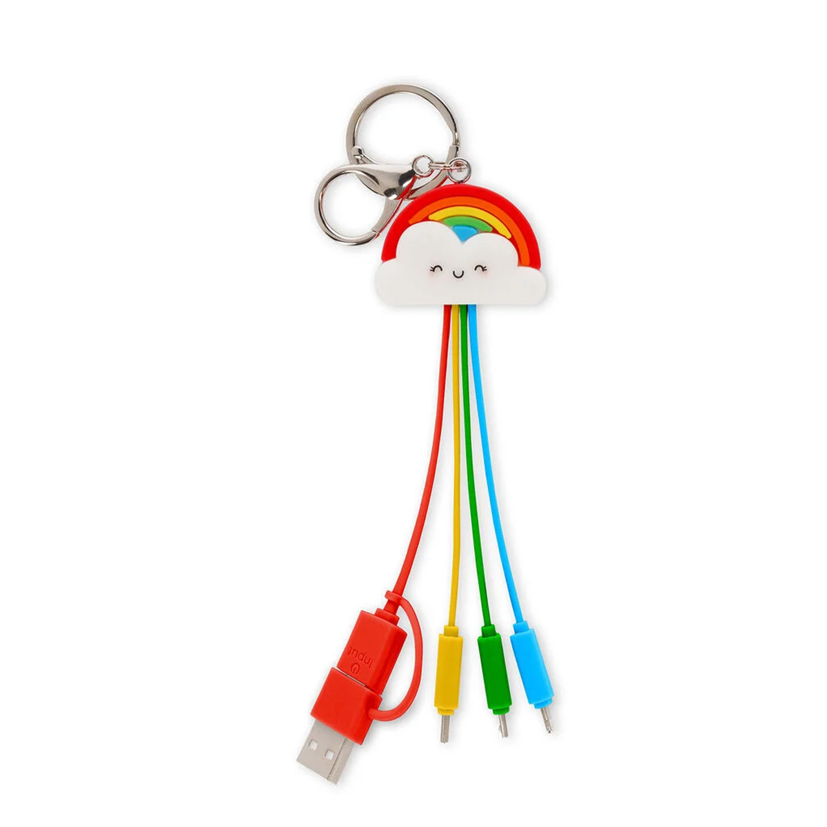 Legami Ladekabel Regenbogen, Ladekabel 6-in-1-Ladekabel mit Schlüsselanhänger Rainbow Link up