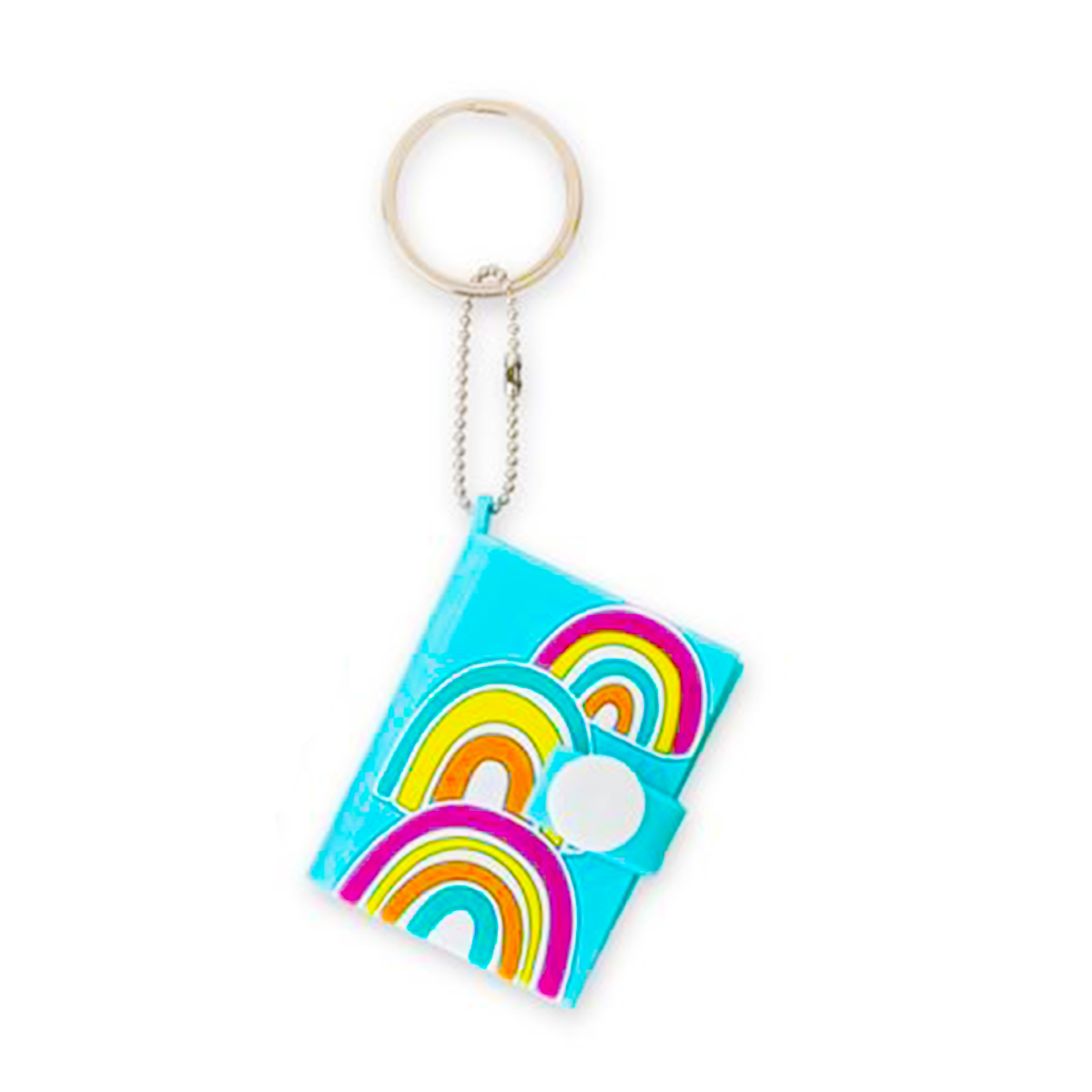 Kleines Regenbogen Notizbuch, GOOD FEELINGS Mini-Notizbuch mit Schlüsselanhänger, Trendhaus
