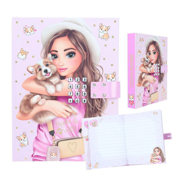 TOPModel geheimes Tagebuch mit Code und Sound, Hayden mit Corgi Lotti, Depesche