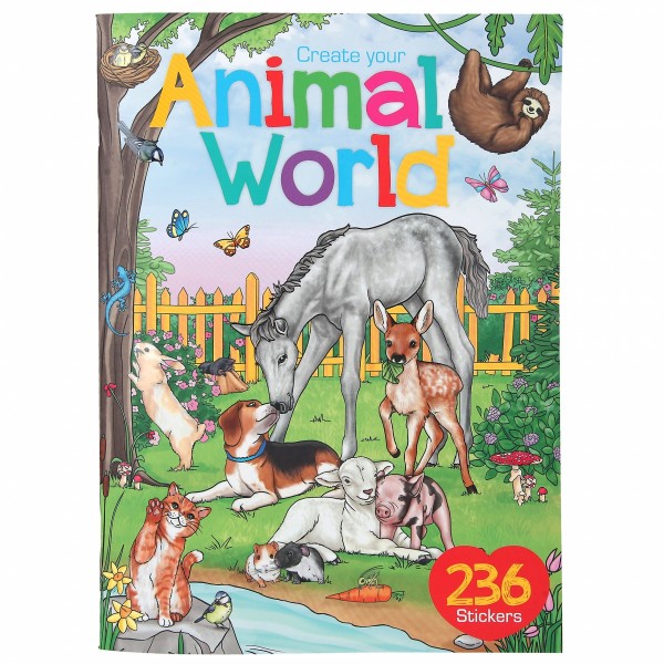 Create your Animal World Malbuch mit Stickern, Depesche