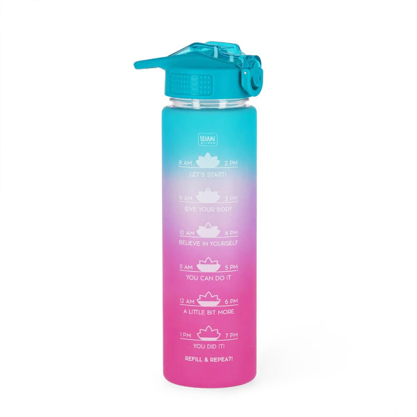 Legami Motivierende Trinkflasche - Love Yourself Sunrise Vibes rosa-türkis