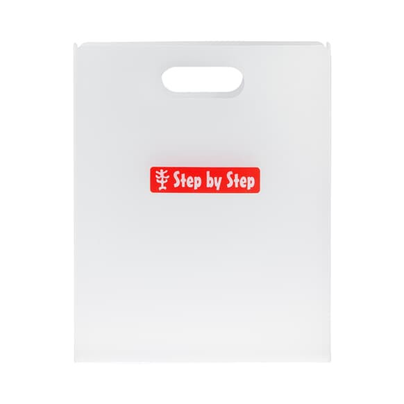 Step by Step Heftebox mit Tragegriff transparent