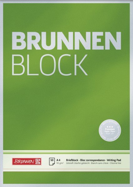 Briefblock A4 90g BRUNNEN unliniert Premium BRUNNEN