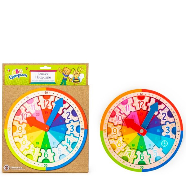 Lernuhr Holzpuzzle, ABC Champions, Trendhaus