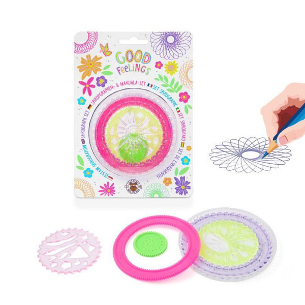 Mandala Kreativrahmen und Malschablonen, Spirographen &amp; Mandala-Set 6-teilig, Trendhaus