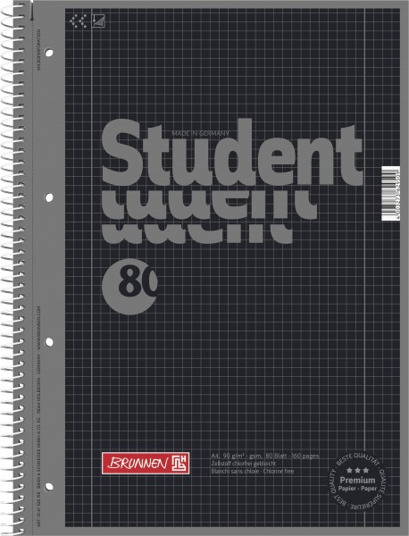 Collegeblock A4 onyx, Lin. 28 BRUNNEN