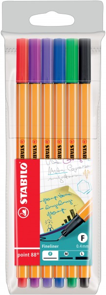 STABILO Point 88 Fineliner 6er Pack