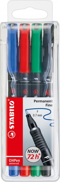 STABILO Permanent Fine, Folienstift, OHPen, 4 St. im Etui