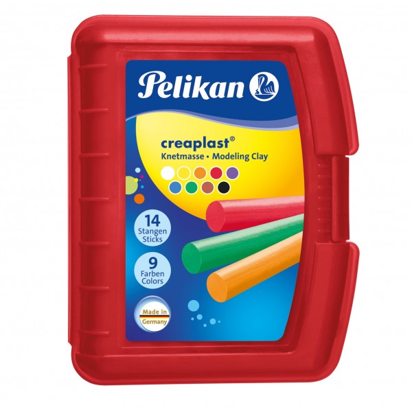 Pelikan Knetmasse Creaplast Kinderknetebox rot, 9 Farben