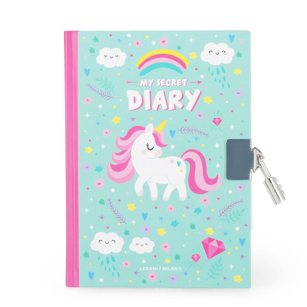 Legami Tagebuch Einhorn, Geheimes Tagebuch mit Schloss, My Secret Diary mit Unicorn Motiv