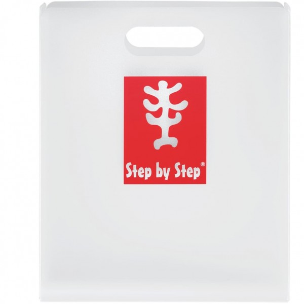 Step by Step Heftebox mit Tragegriff transparent