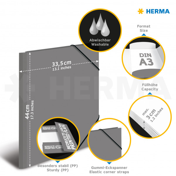 Sammelmappe Glossy Tiere A3 PP Pferde HERMA