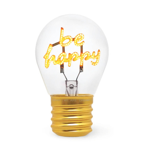 Legami Tischlampe Be Happy, Bulb Fiction - kabellose Be Happy Tischlampe in Glühlampen-Form