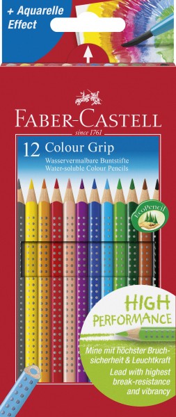 Faber-Castell Colour Grip 12er Kartonetui Wasservermalbare Buntstifte