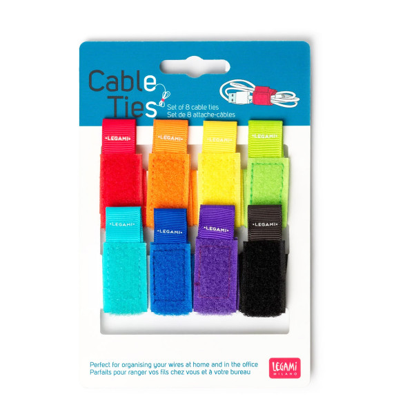 Legami Kabelbinder bunt, SOS Cable Ties, Set mit 8 Kabelbinder
