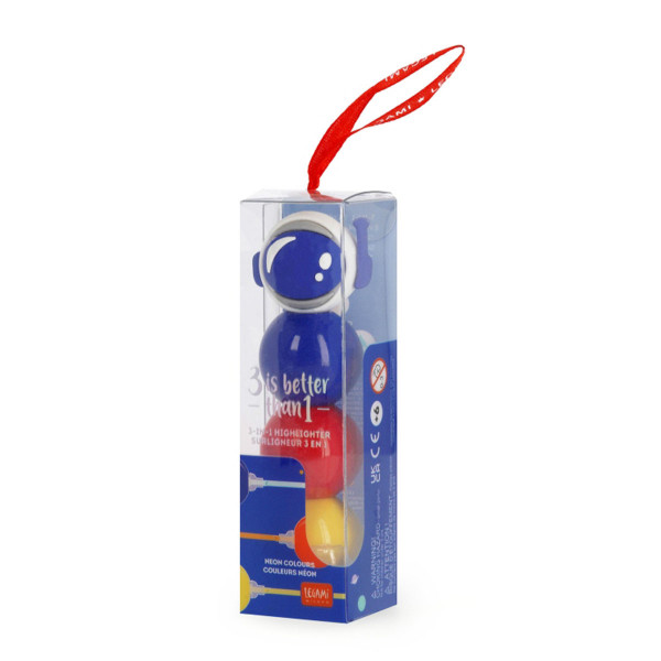 Legami Textmarker Space, 3-in-1-Marker, 3 is Better Than 1 mit Space-Motiv