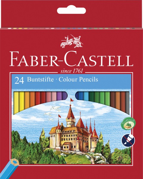 Faber-Castell Buntstifte hexagonal 24er Kartonetui