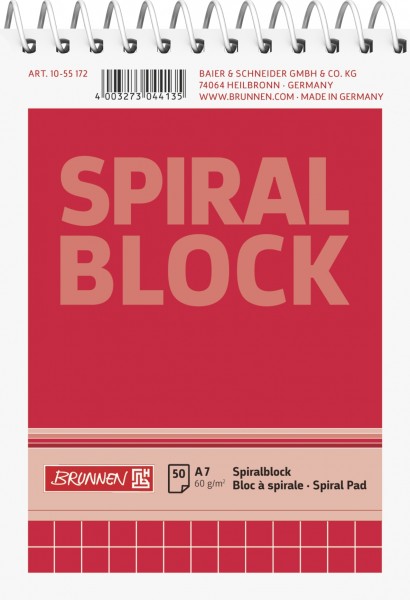 Spiralnotizblock A7 kar 50Bl BRUNNEN