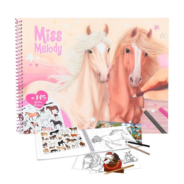 Miss Melody Malbuch Pferde, Malbuch mit Pferdemotiv und 145 Sticker, Depesche