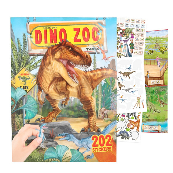 Dino World Stickeralbum Create Your Dino Zoo, Stickerbuch mit Dinosaurier-Motiven und 191 Stickern,