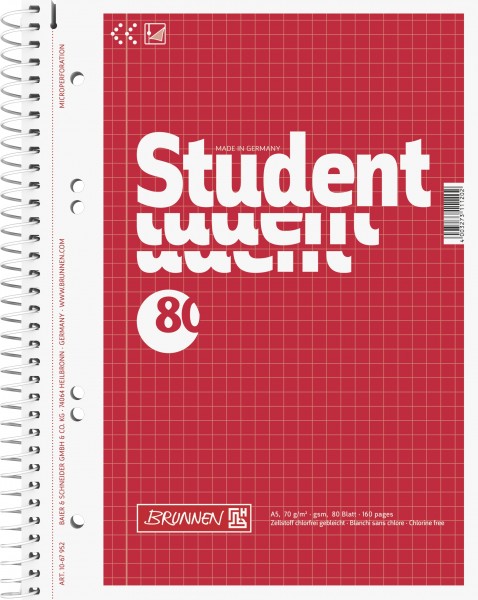 Collegeblock A5 kar 80Bl BRUNNEN