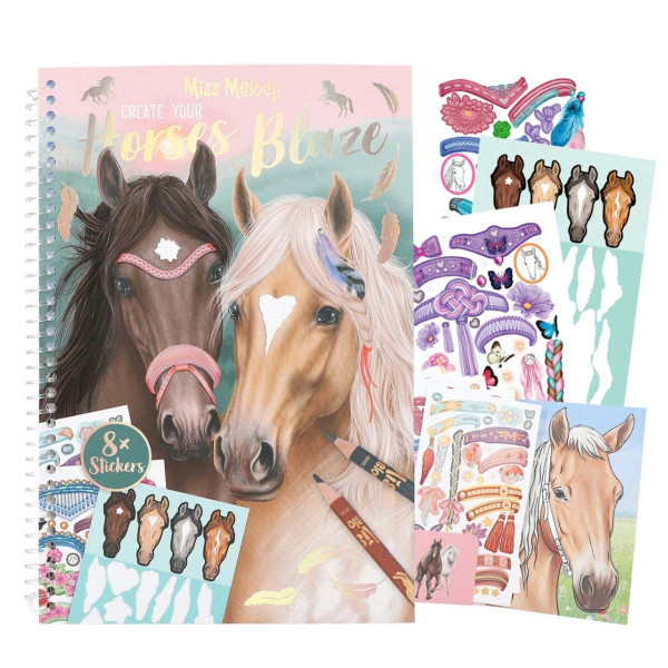 Miss Melody Malbuch, Create your Horses Blaze, mit Sticker, Depesche