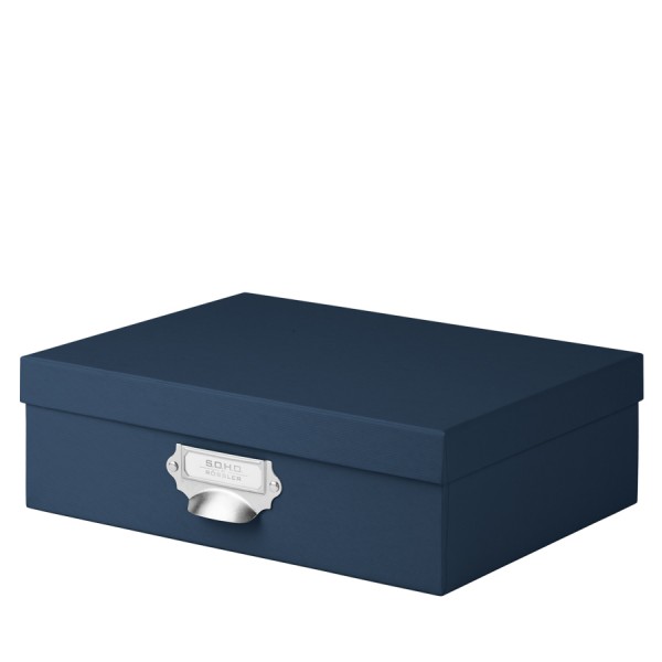 Rössler Aufbewahrungsbox mit Griff für A4 navy/blau