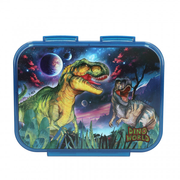 Dino World Brotdose GALAXY blau mit 3 Fächer, Depesche