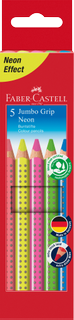 Faber-Castell Jumbo GRIP Neon 5er Kartonetui