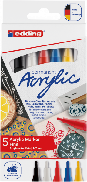 edding 5300 Acrylmarker fein sortiert basic 5St Set