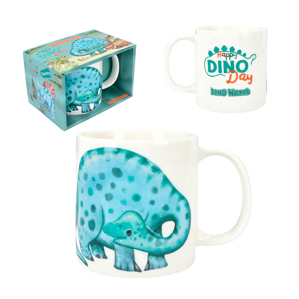 Dino World Becher erhabener Dino, Henkelbecher mit Dinosaurier, 250ml, Depesche