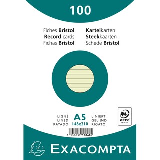 Karteikarten A5 lin 100St/Pkg grün Exacompta