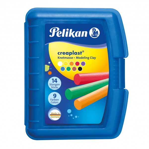 Pelikan Knetmasse Creaplast Kinderknetebox blau, 9 Farben