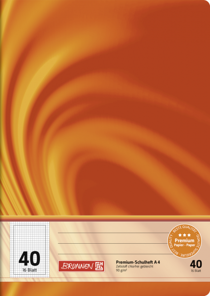 Schulheft Premium Vivendi A4 Lineatur 40 | 16 Blatt, orange