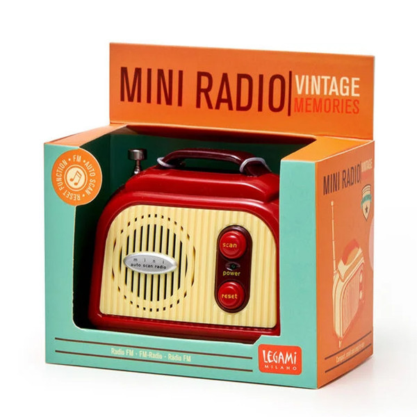 Legami Retro Tragbares Mini-Radio mit Vintage-Details