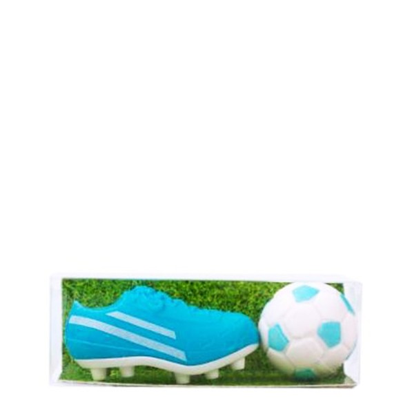 Radierer Fussball-Set, blau, Trendhaus