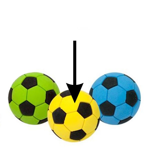 Fussball Radierer, gelb, Power now! Ø4,5cm, Trendhaus