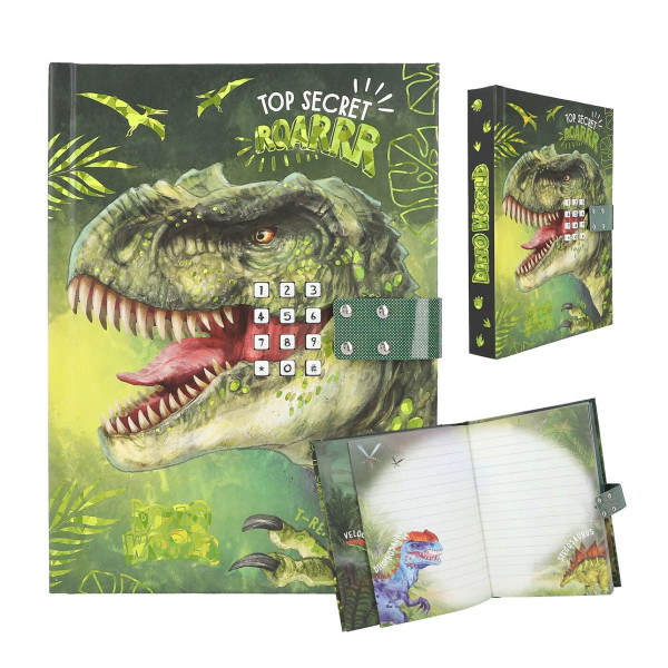 Dino World Geheimcode Tagebuch mit Sound, Tagebuch mit Dinosaurier-Gebrüll, Depesche