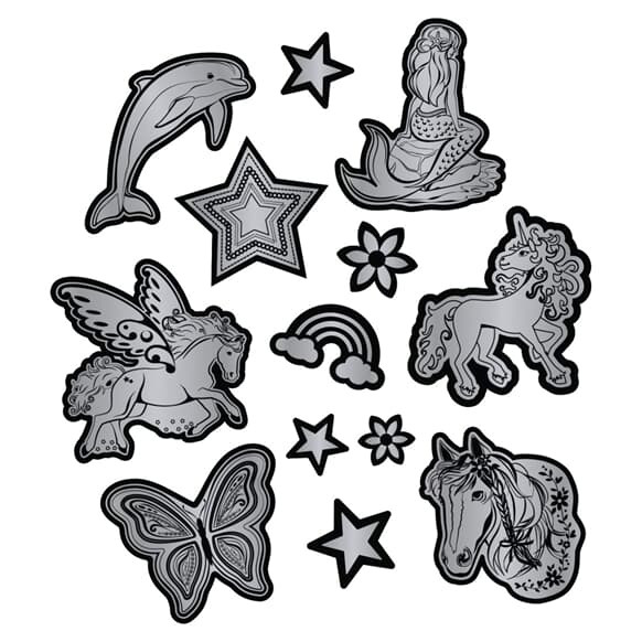 Step by Step Reflektierende Sticker Silber