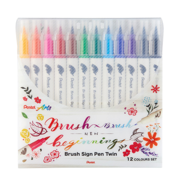 Kalligrafie-Stift Brush Sign Pen Twin 12er Set SESW30C