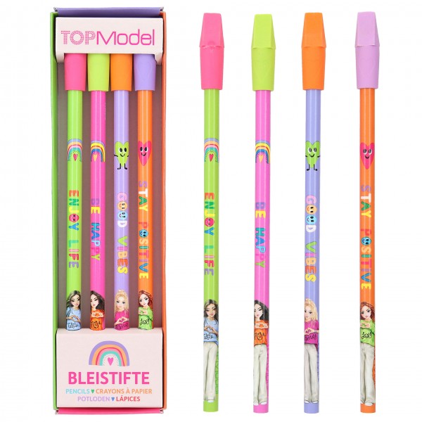 TOPModel Bleistift-Set mit Radier-Topper SELFLOVE, Depesche