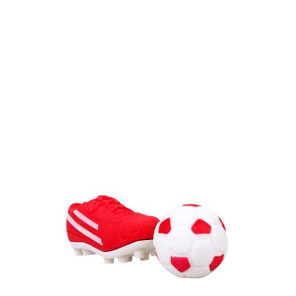 Radierer Fussball-Set, rot, Trendhaus