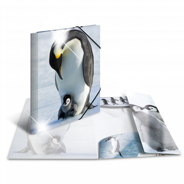 Sammelmappe Glossy Tiere A3 PP Pinguine HERMA