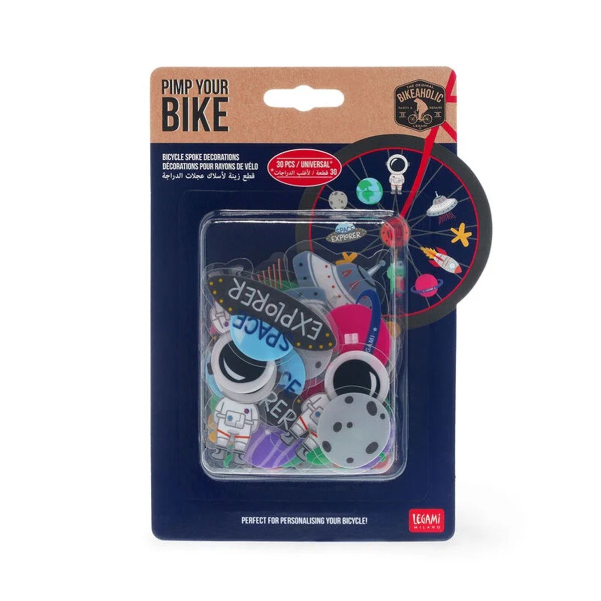 Legami Fahrradspeichen Clips Space, Set aus 30 Dekorationen für ...